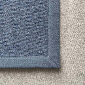 Antares Teppich Farbe blau mit Leinenband blau